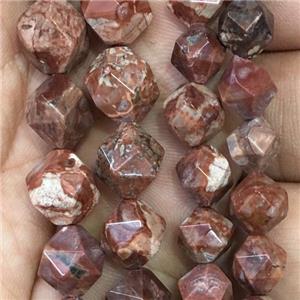 red Pomergranite Beads, faceted round, approx 10mm dia