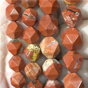 Red Jasper Beads, faceted round, approx 8mm dia