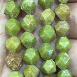 olive Opal Jasper beads, faceted round, approx 8mm dia