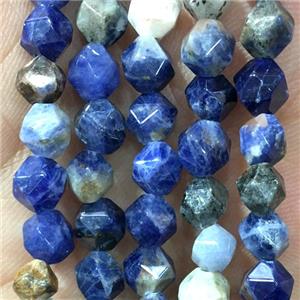 blue Sodalite Beads, faceted round, approx 6mm dia