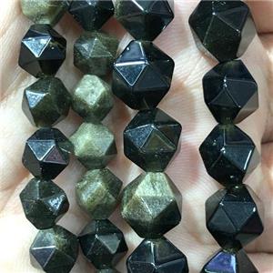 Obsidian Beads, cutted round, approx 6mm dia
