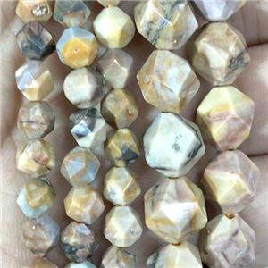 Crazy Agate Beads, faceted round, approx 8mm dia