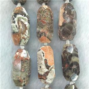 natural color Ocean Jasper beads, faceted rice, approx 13-30mm