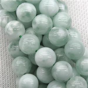 Natural Green Snowflake Angelite Smooth Round, approx 10mm dia