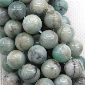 round Emerald stone beads, approx 10mm dia