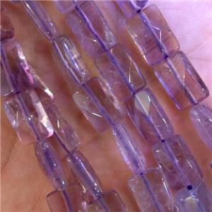 Amethyst beads, rectangle, approx 8x12mm