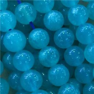 round Amazonite beads, color treated, AAA grade, approx 6mm dia