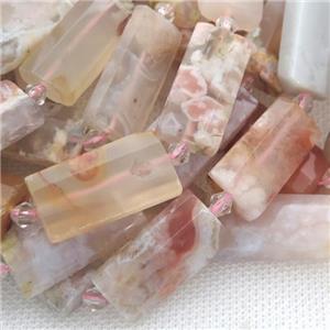 cherry blossom Agate beads, faceted rectangle, approx 14-28mm
