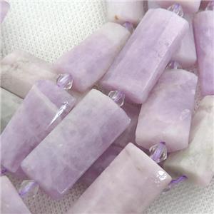 Kunzite Beads, faceted rectangle, approx 14-28mm