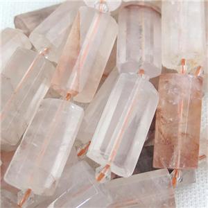 red Hematoid Quartz Beads, faceted rectangle, approx 14-28mm