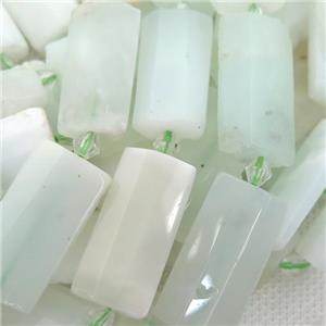 green Opal Stone Beads, faceted rectangle, approx 14-28mm