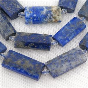 blue Lapis Lazuli Beads, faceted rectangle, approx 14-28mm