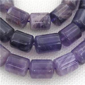 purple Amethyst tube beads, approx 8-12mm