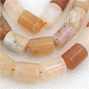 orange Opal Beads, faceted Cylinder, approx 10-12mm