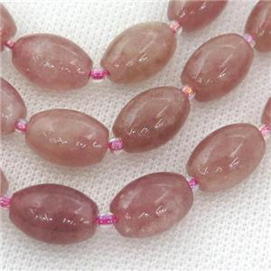 Strawberry Quartz rice beads, approx 10-15mm
