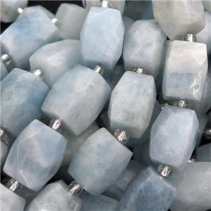 blue Aquamarine Beads, faceted Cuboid, approx 12-16mm