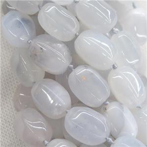 lt.blue Chalcedony Agate oval beads, approx 13-20mm
