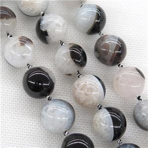 white druzy Agate beads, round, approx 18mm dia
