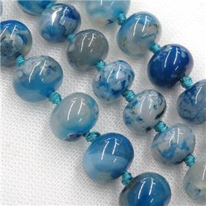 blue Cherry blossom Agate rondelle beads, approx 16mm dia