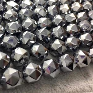 faceted round Terahertz Stone beads, approx 4mm dia