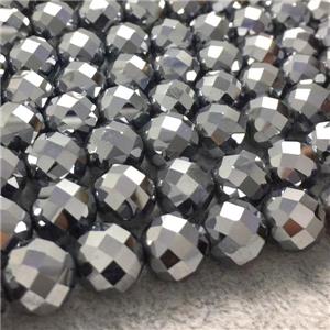 Natural Terahertz Stone Beads Faceted Round, approx 2mm dia