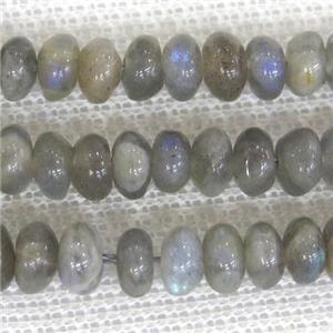 Labradorite rondelle beads, approx 4x7mm