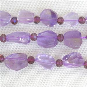 purple Amethyst beads, freeform, approx 13-20mm