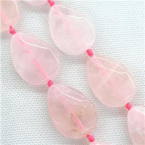 Rose Quartz teardrop beads, approx 25x35mm