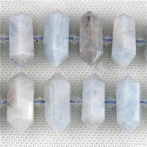 blue Aquamarine bullet beads, approx 12-28mm
