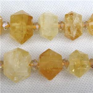 yellow Citrine bulet beads, approx 15-30mm