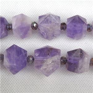purple Amethyst bullet beads, approx 15-30mm