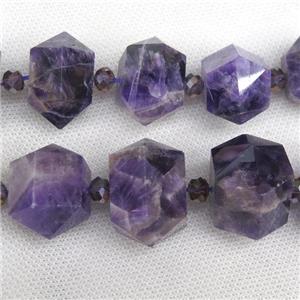 purple Dogteeth Amethyst bullet beads, approx 15-30mm