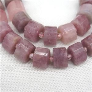 Madagascar Rose Quartz triangle beads, faceted, approx 15mm