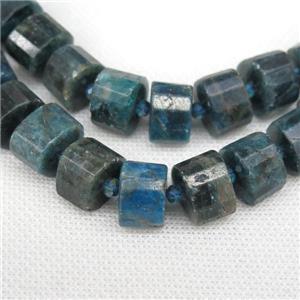 blue Apatite beads, faceted triangle, approx 15mm