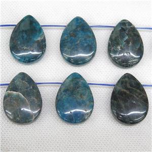 blue Apatite teardrop beads, top-drilled, approx 25-35mm