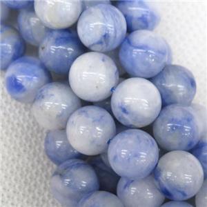 round blue Calcite beads, approx 10mm dia