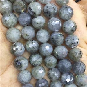 Labradorite beads, faceted round, approx 8mm dia