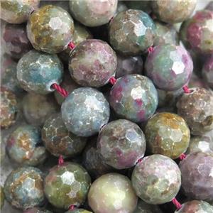 Corundum beads, faceted round, approx 10mm dia