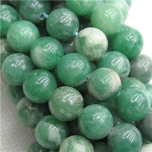 green Jadeite Beads, round, approx 10mm dia