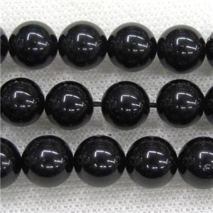Black Tourmaline Beads, round, approx 10mm dia