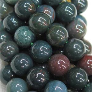 green Indian BloodStone Beads, round, approx 8mm dia