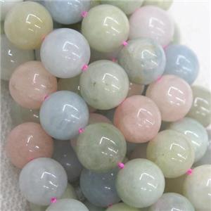 round Morganite Beads, multicolor, approx 4mm dia