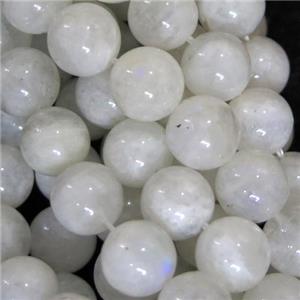 white MoonStone Beads, round, approx 10mm dia