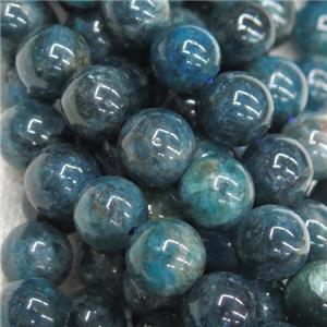 blue Apatite Beads, round, approx 8mm dia