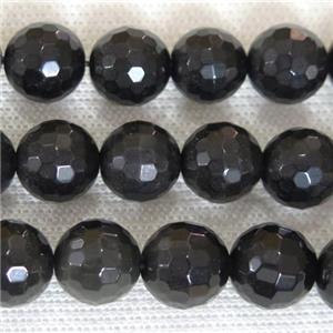 faceted round Obsidian Beads, approx 12mm dia