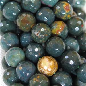 faceted round Indian BloodStone Beads, approx 6mm dia
