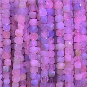 pink Morganite Beads, faceted cube, approx 4x4mm