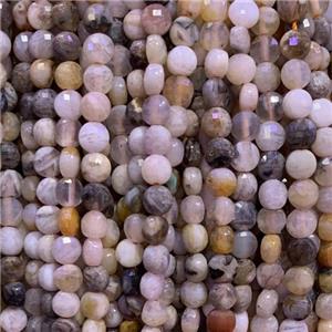 natural Agate Beads, faceted circle, approx 6mm dia