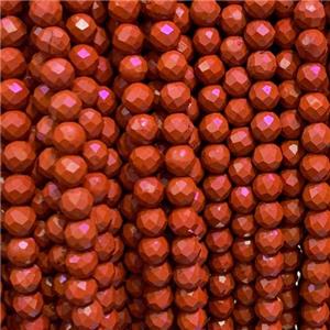 faceted round Red Jasper Beads, approx 4mm dia