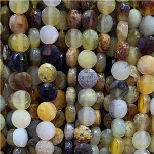 Chinese HuaXiu Jade beads, faceted circle, approx 6mm dia